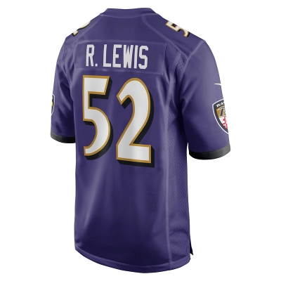 Men's Baltimore Ravens Ray Lewis Purple Retired Player Jersey 02