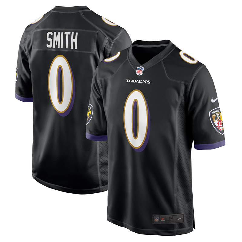 Men's Baltimore Ravens Roquan Smith Black Team Game Jersey