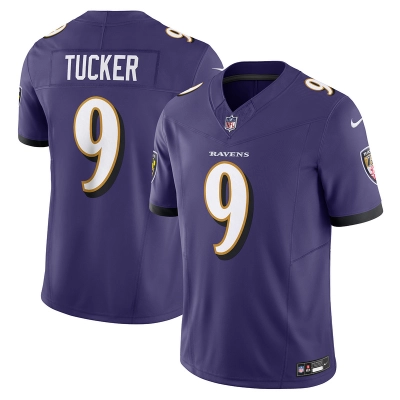 Men's Baltimore Ravens Justin Tucker Purple Vapor F.U.S.E. Limited Jersey 01