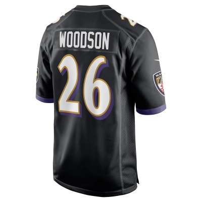 Men's Baltimore Ravens Rod Woodson Black Retired Player Jersey 02