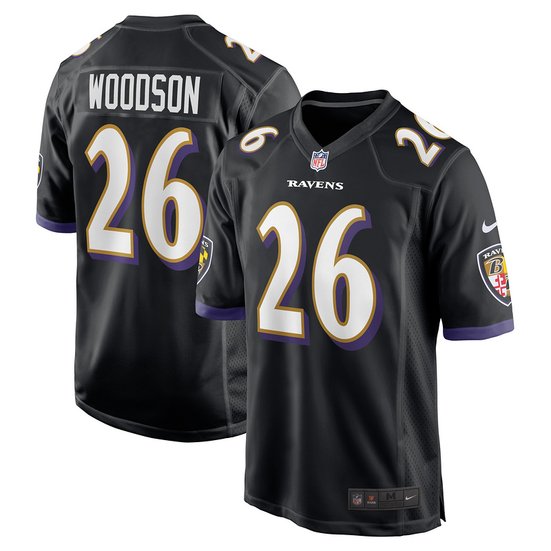Men's Baltimore Ravens Rod Woodson Black Retired Player Jersey