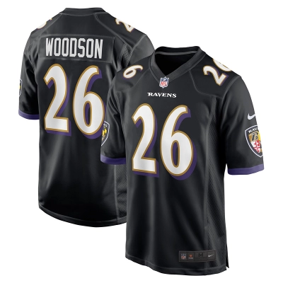 Men's Baltimore Ravens Rod Woodson Black Retired Player Jersey 01