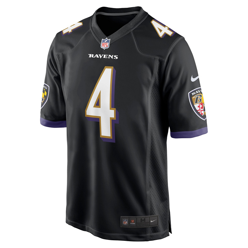 Men's Baltimore Ravens Zay Flowers Black Team Game Jersey
