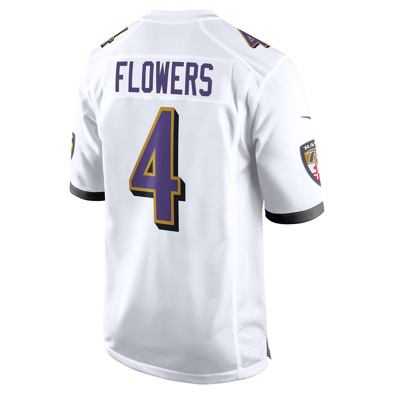 Men's Baltimore Ravens Zay Flowers White Game Jersey