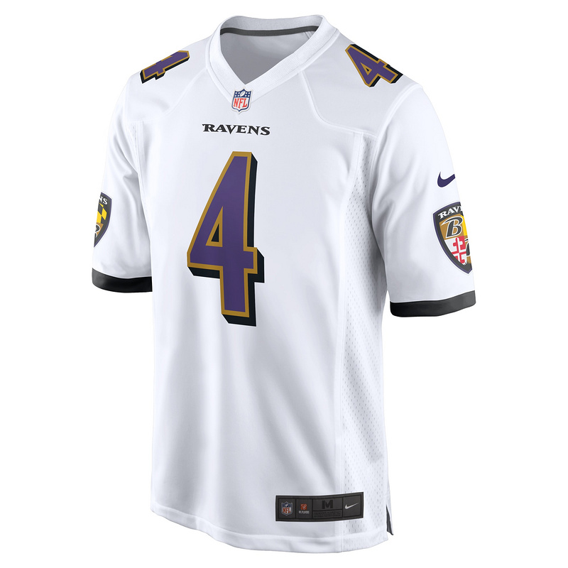 Men's Baltimore Ravens Zay Flowers White Game Jersey