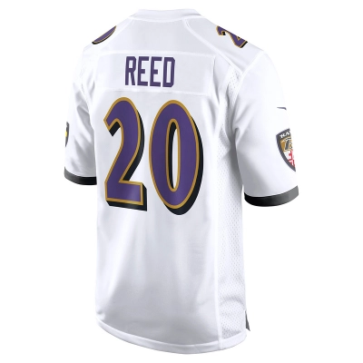 Men's Baltimore Ravens Ed Reed White Retired Player Game Jersey 02