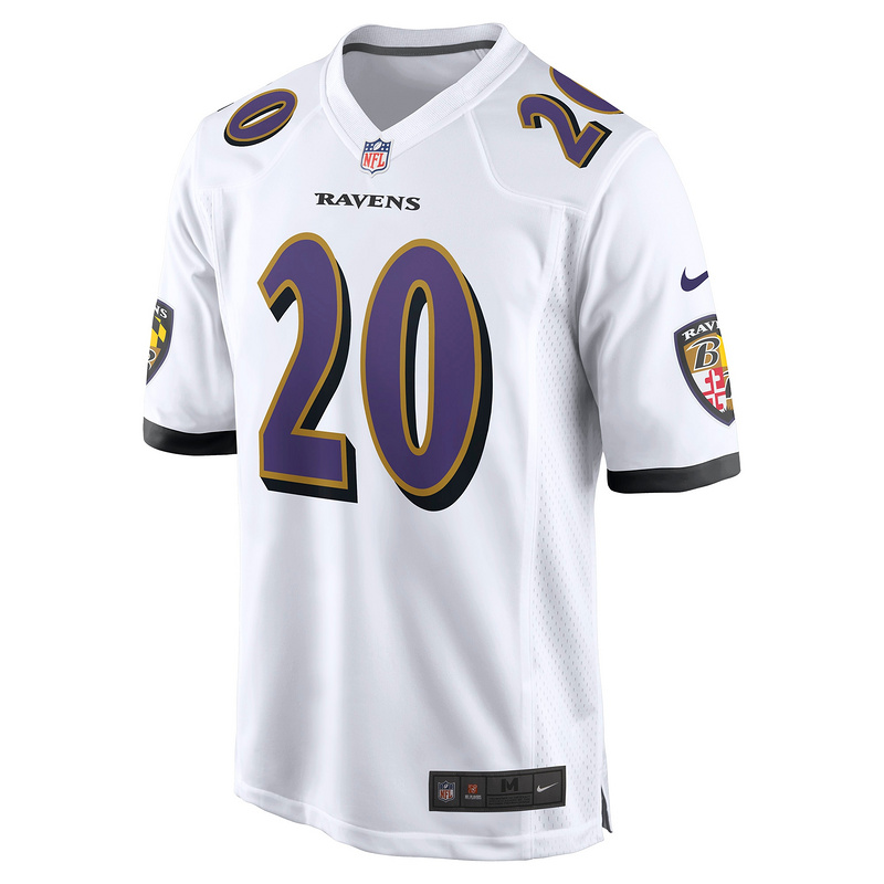 Men's Baltimore Ravens Ed Reed White Retired Player Game Jersey