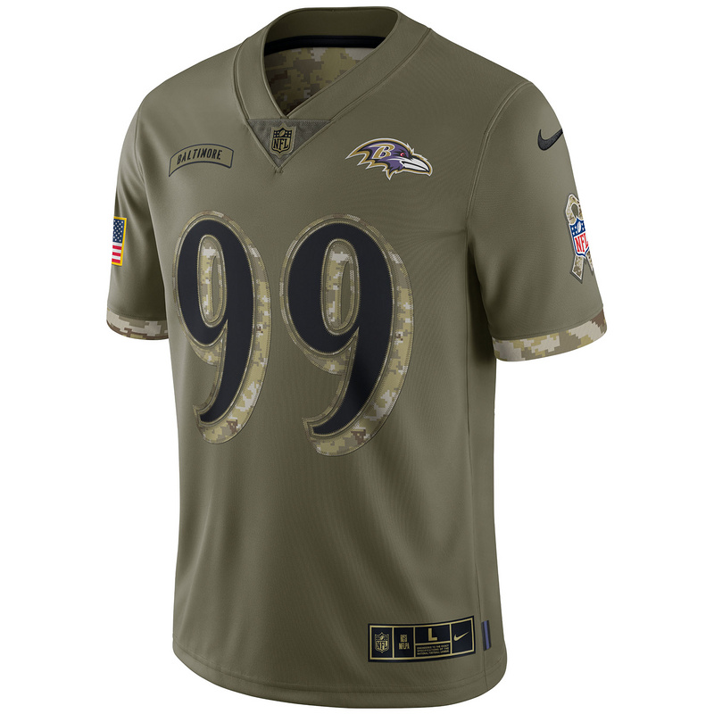 Men's Baltimore Ravens Olive 2022 Salute To Service Limited Jersey