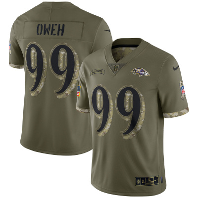 Men's Baltimore Ravens Olive 2022 Salute To Service Limited Jersey 01