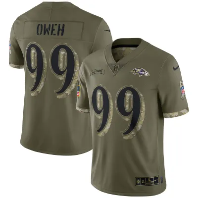 Men's Baltimore Ravens Olive 2022 Salute To Service Limited Jersey 01