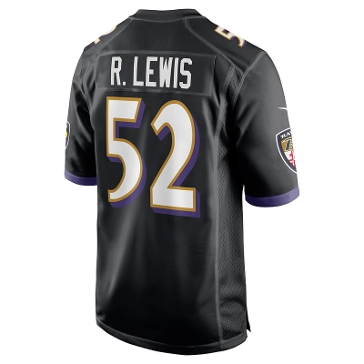 Men's Baltimore Ravens Ray Lewis Black Retired Player Jersey 02