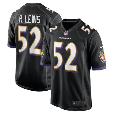 Men's Baltimore Ravens Ray Lewis Black Retired Player Jersey 01