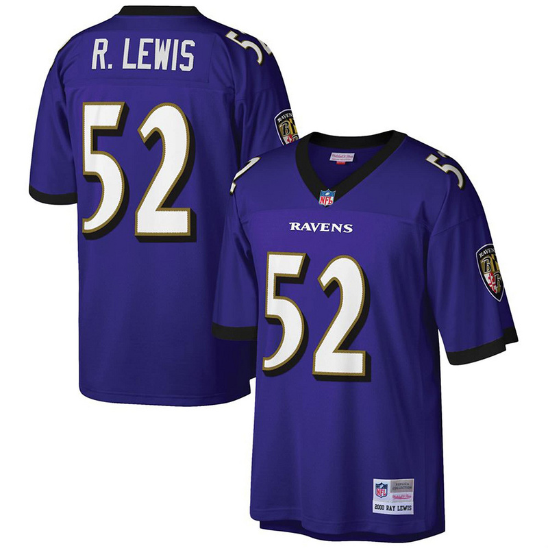 Men's Baltimore Ravens Ray Lewis Purple Big& Tall 2000 Retired Player Replica Jersey