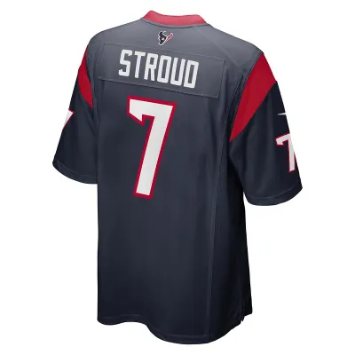 Men's Houston Texans C.J. Stroud Navy 2023 NFL Draft First Round Pick Game Jersey 02