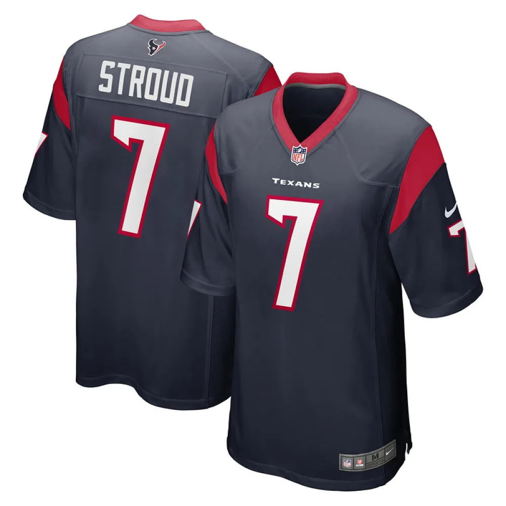 Men's Houston Texans C.J. Stroud Navy 2023 NFL Draft First Round Pick Game Jersey