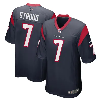 Men's Houston Texans C.J. Stroud Navy 2023 NFL Draft First Round Pick Game Jersey 01
