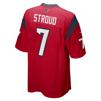 Men's Houston Texans CJ Stroud Red 2023 NFL Draft First Round Pick Alternate Game Jersey 02