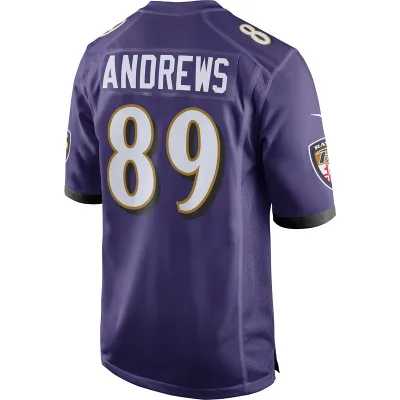 Men's Baltimore Ravens Mark Andrews Purple Game Jersey 02