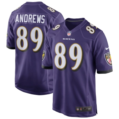 Men's Baltimore Ravens Mark Andrews Purple Game Jersey 01