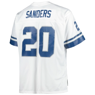 Men's Barry Sanders White Big & Tall 1996 Retired Player Replica Jersey 02