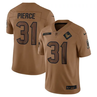 Men's Houston Texans Dameon Pierce Brown 2023 Salute To Service Limited Jersey 01