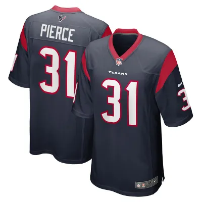 Men's Houston Texans Dameon Pierce Navy Game Player Jersey 01