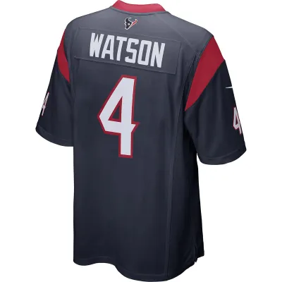 Men's Houston Texans Deshaun Watson Navy Game Jersey 02
