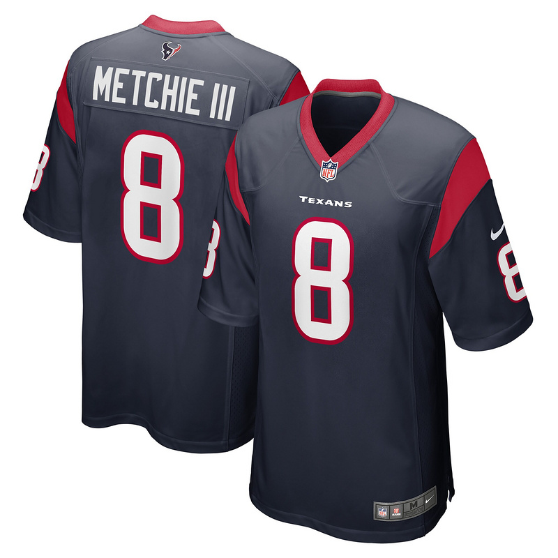 Men's Houston Texans John Metchie III Navy Game Player Jersey
