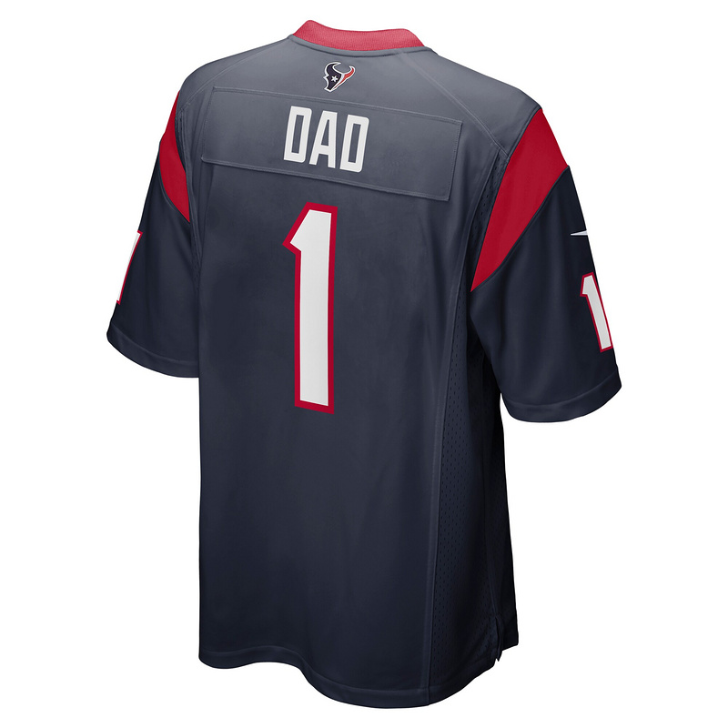 Men's Houston Texans Number 1 Dad Navy Game Jersey