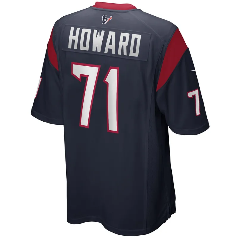 Men's Houston Texans Tytus Howard Navy Game Jersey