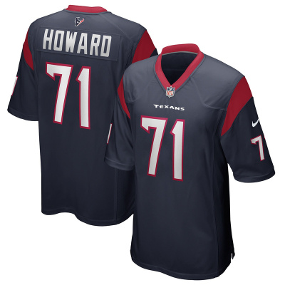 Men's Houston Texans Tytus Howard Navy Game Jersey 01