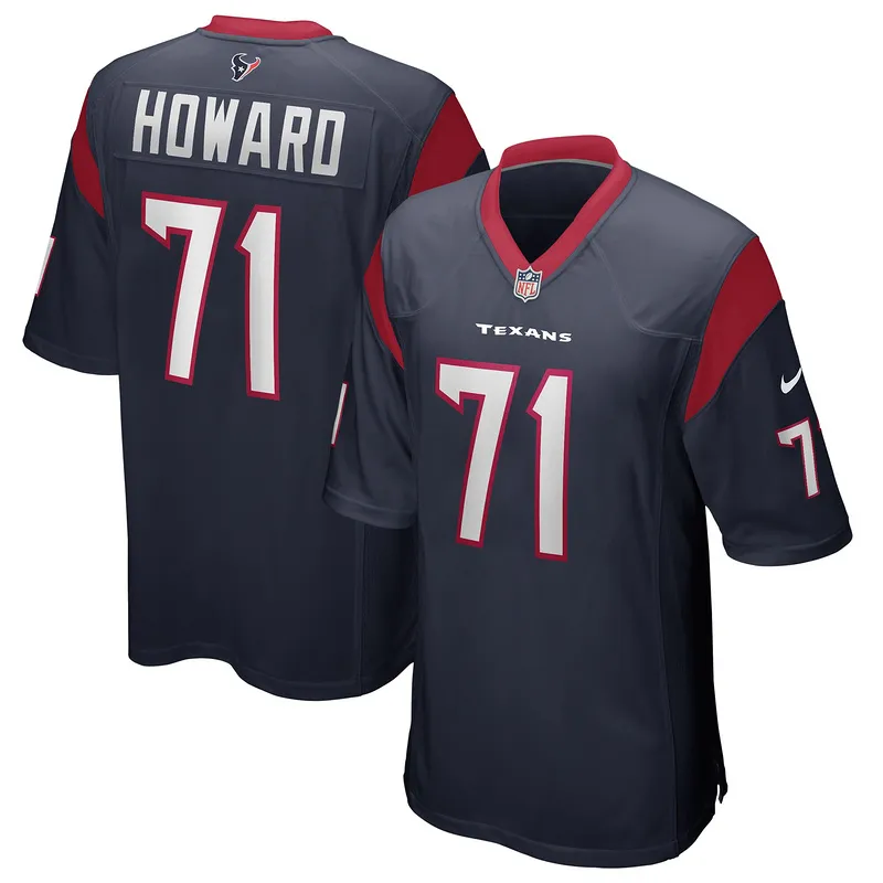 Men's Houston Texans Tytus Howard Navy Game Jersey