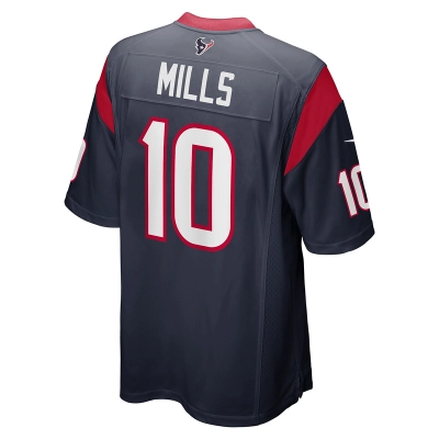 Men's Houston Texans Davis Mills Navy Game Jersey 02