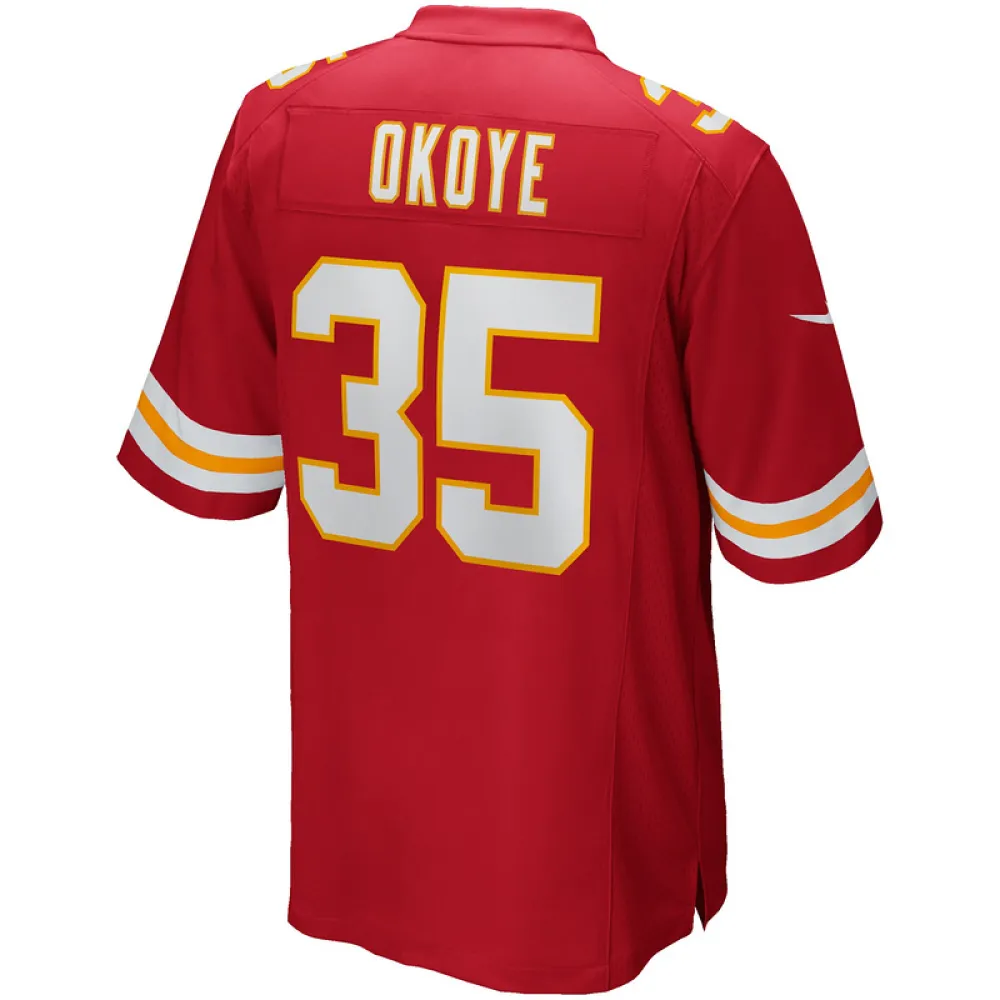 Men's Kansas City Chiefs Christian Okoye Red Game Retired Player Jersey