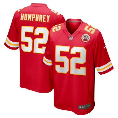 Men's Kansas City Chiefs Creed Humphrey Red Game Jersey 01