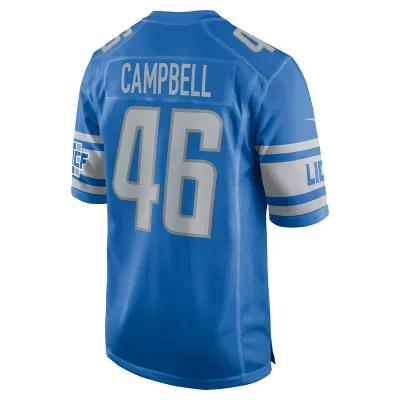 Men's Detroit Lions Jack Campbell Blue 2023 NFL Draft First Round Pick Game Jersey 02