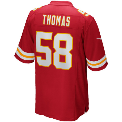 Men's Kansas City Chiefs Derrick Thomas Red Game Retired Player Jersey 02