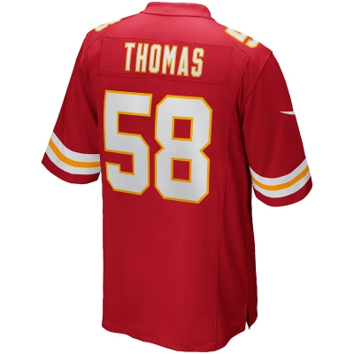 Men's Kansas City Chiefs Derrick Thomas Red Game Retired Player Jersey 02