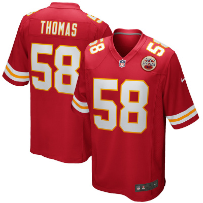 Men's Kansas City Chiefs Derrick Thomas Red Game Retired Player Jersey 01