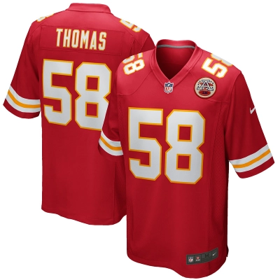 Men's Kansas City Chiefs Derrick Thomas Red Game Retired Player Jersey 01