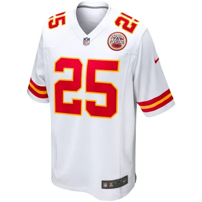 Men's Kansas City Chiefs Clyde Edwards-Helaire White Game Jersey 02