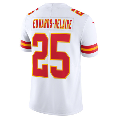 Men's Kansas City Chiefs Clyde Edwards-Helaire White Vapor Limited Jersey 02