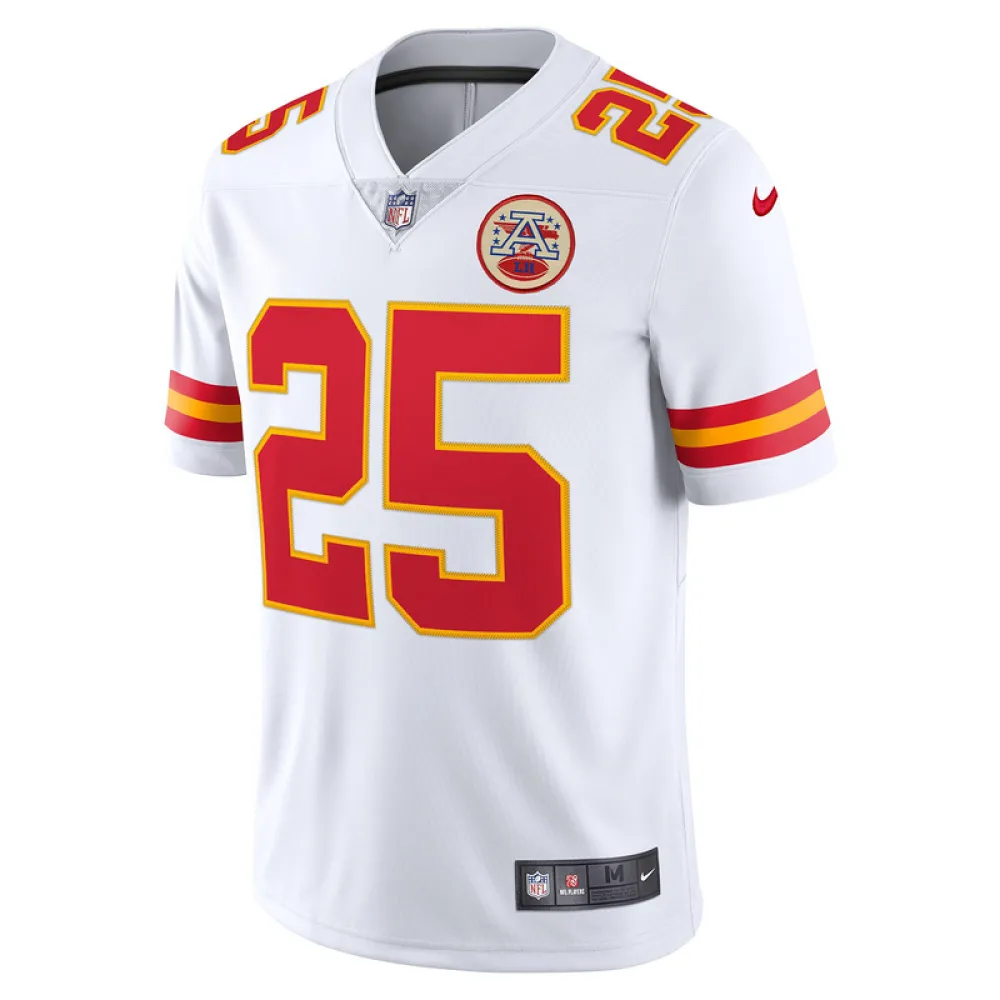 Men's Kansas City Chiefs Clyde Edwards-Helaire White Vapor Limited Jersey