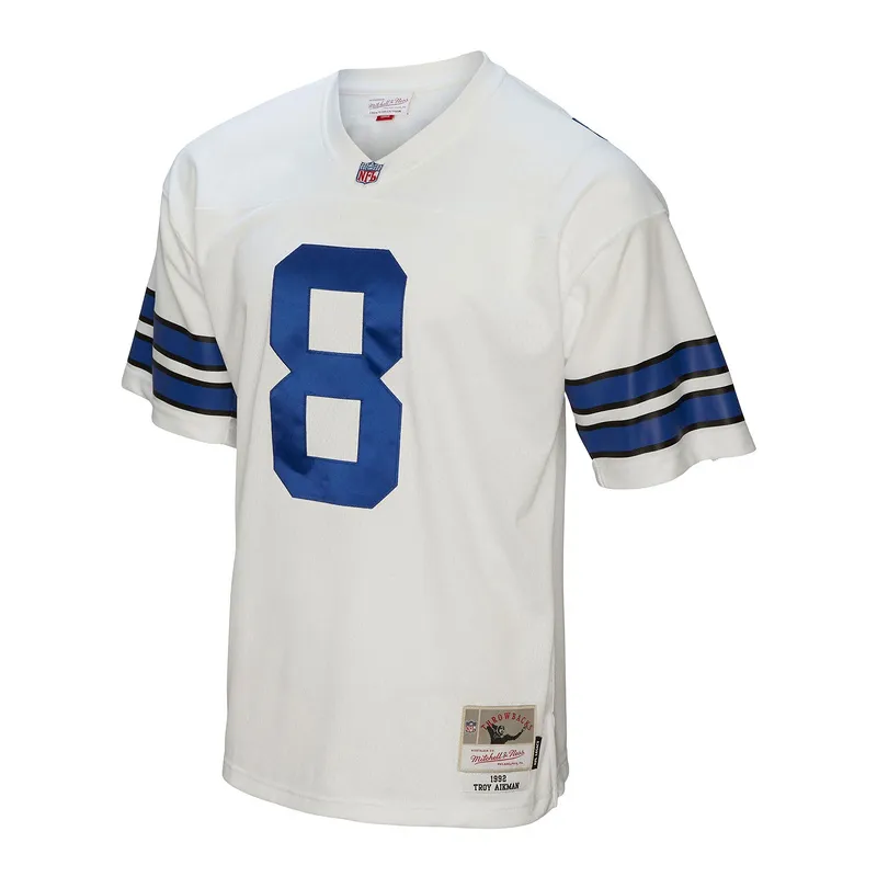 Men's Dallas Cowboys Troy Aikman White Legacy Replica Jersey