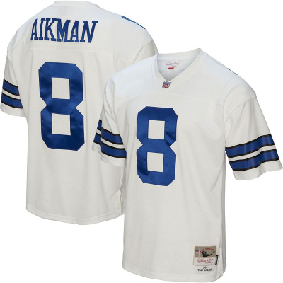 Men's Dallas Cowboys Troy Aikman White Legacy Replica Jersey 01
