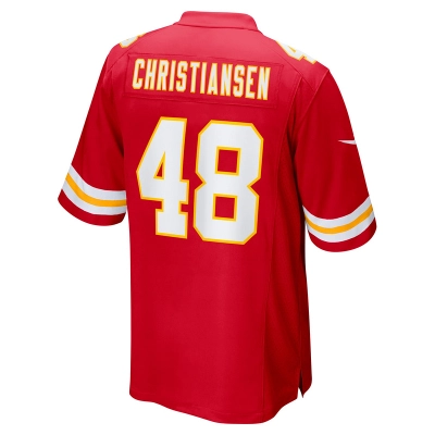 Men's Kansas City Chiefs Cole Christiansen Red Game Player Jersey 02