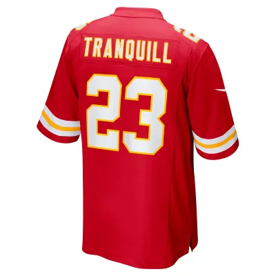 Men's Kansas City Chiefs Drue Tranquill Red Game Player Jersey 02