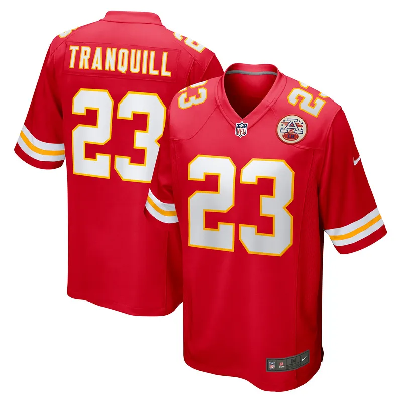 Men's Kansas City Chiefs Drue Tranquill Red Game Player Jersey