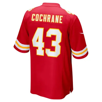 Men's Kansas City Chiefs Jack Cochrane Red Game Player Jersey 02