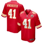 Men's Kansas City Chiefs James Winchester Red Game Jersey